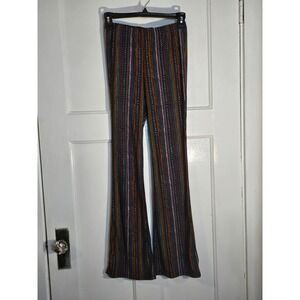 Hot Gal Tribal Geometric Print Flare Leggings Multi-Color Boho Pants Small